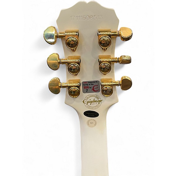 Used Epiphone Les Paul Custom Pro Alpine White Solid Body Electric Guitar