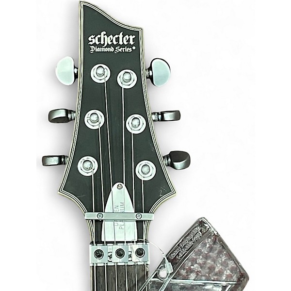 Used Schecter Guitar Research DAMIAN PLATNUM FLOYD ROSE Satin Black Solid Body Electric Guitar
