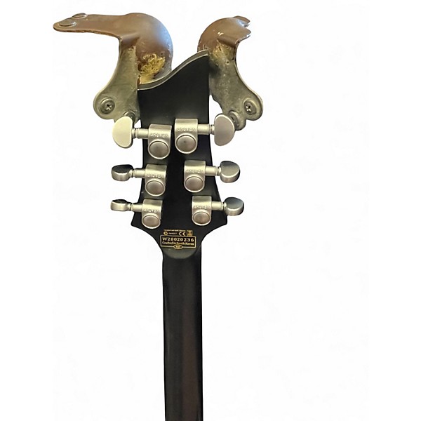 Used Schecter Guitar Research DAMIAN PLATNUM FLOYD ROSE Satin Black Solid Body Electric Guitar