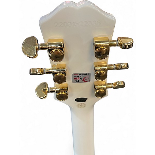 Used Epiphone Les Paul Custom Alpine White Solid Body Electric Guitar