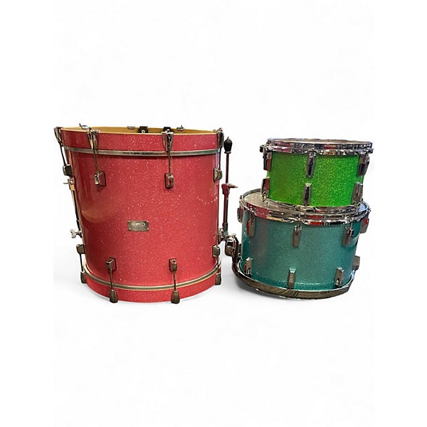 Used Orange County Drum & Percussion 3 Piece THE JELLYBEAN METALLIC FLAKE Drum Kit