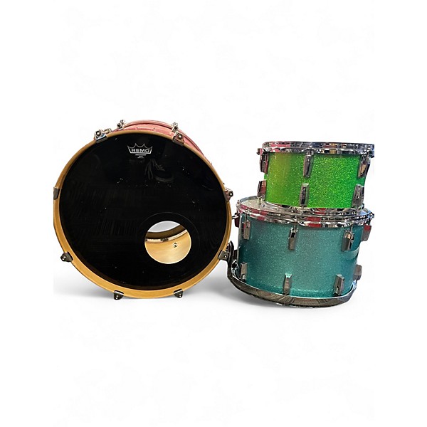 Used Orange County Drum & Percussion 3 Piece THE JELLYBEAN METALLIC FLAKE Drum Kit