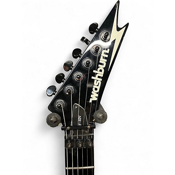 Used 2005 Washburn Ace Frehley F40V Black and Silver Solid Body Electric Guitar