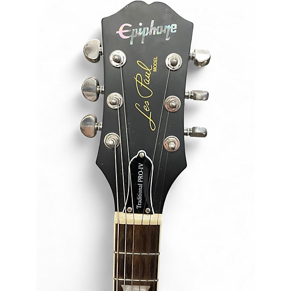 Used Epiphone Les Paul Traditional Pro IV Satin Black Solid Body Electric Guitar