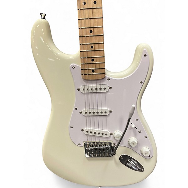 Used Squier Standard Stratocaster Antique White Solid Body Electric Guitar