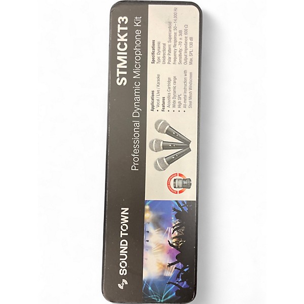 Used Sound Town STMICKT3 3-piece Professional Handheld Dynamic Mic Kit Microphone Pack