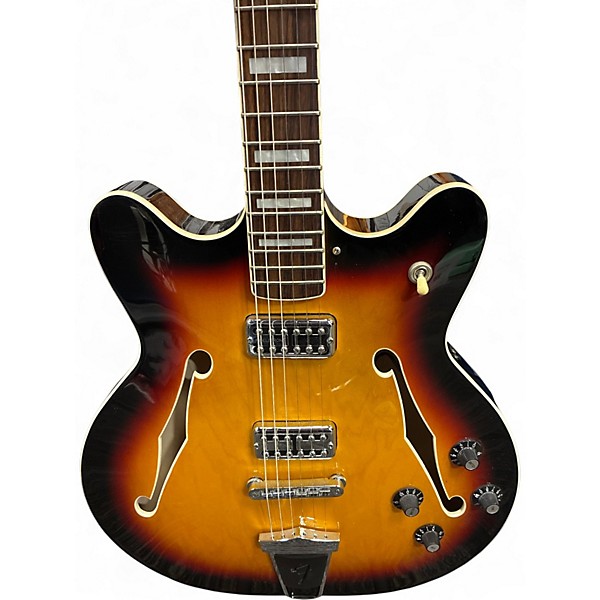 Used Fender Coronado Modern Player 3 Tone Sunburst Hollow Body Electric Guitar