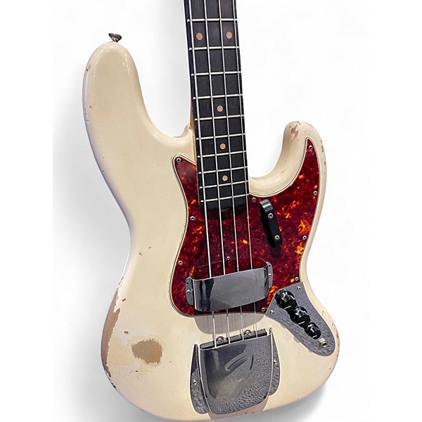 Vintage 1961 Fender Jazz Bass Olympic White Electric Bass Guitar