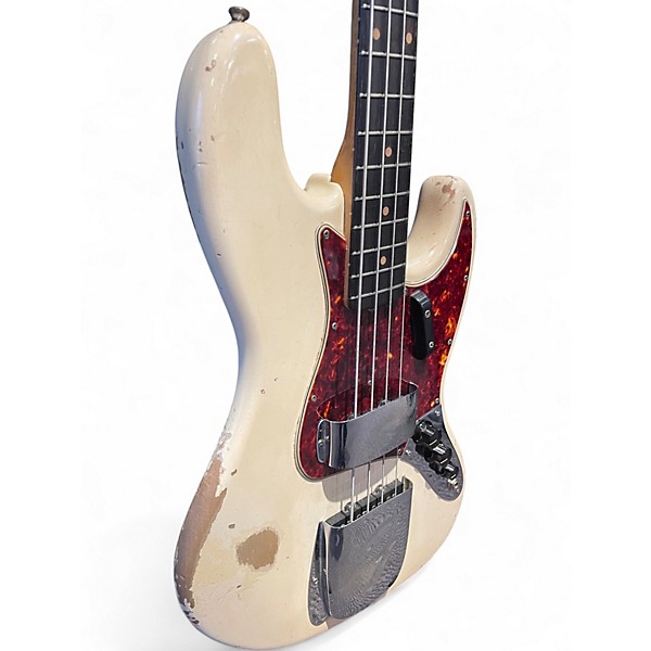 Vintage 1961 Fender Jazz Bass Olympic White Electric Bass Guitar