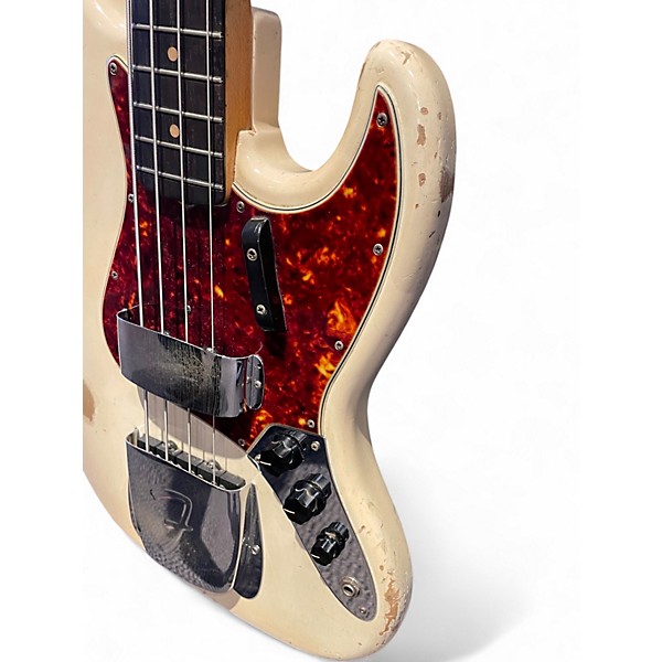 Vintage 1961 Fender Jazz Bass Olympic White Electric Bass Guitar