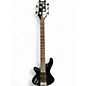 Used Schecter Guitar Research Stiletto Deluxe 5 String LH Black Electric Bass Guitar thumbnail