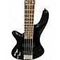 Used Schecter Guitar Research Stiletto Deluxe 5 String LH Black Electric Bass Guitar