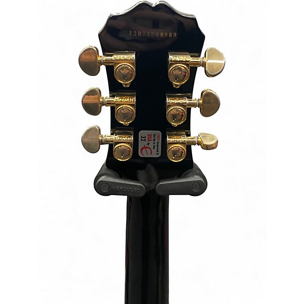 Used Epiphone Les Paul Custom Pro Black and Gold Solid Body Electric Guitar