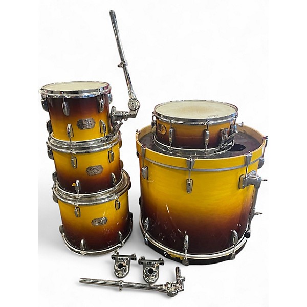 Used Pearl 5 Piece Export 2 Tone Sunburst Drum Kit