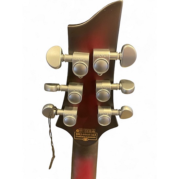 Used Schecter Guitar Research C1 Platinum FR S Satin Crimson Red Burst Solid Body Electric Guitar