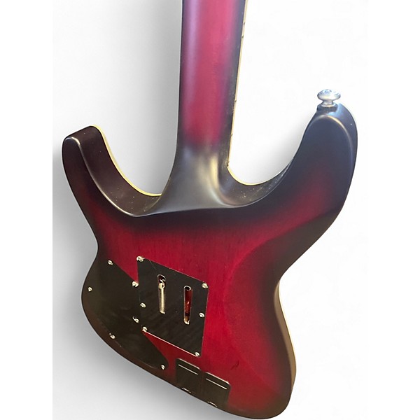 Used Schecter Guitar Research C1 Platinum FR S Satin Crimson Red Burst Solid Body Electric Guitar