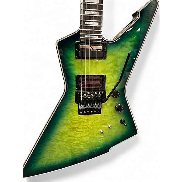 Used Schecter Guitar Research E-1 FRS Green Burst Solid Body Electric Guitar