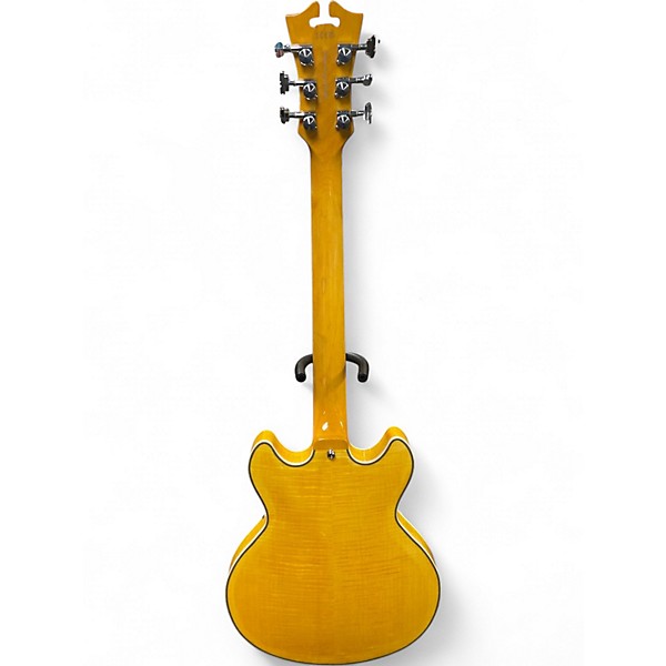 Used 2023 Dangelico Premier Mini DC Blonde Flame Top Hollow Body Electric Guitar