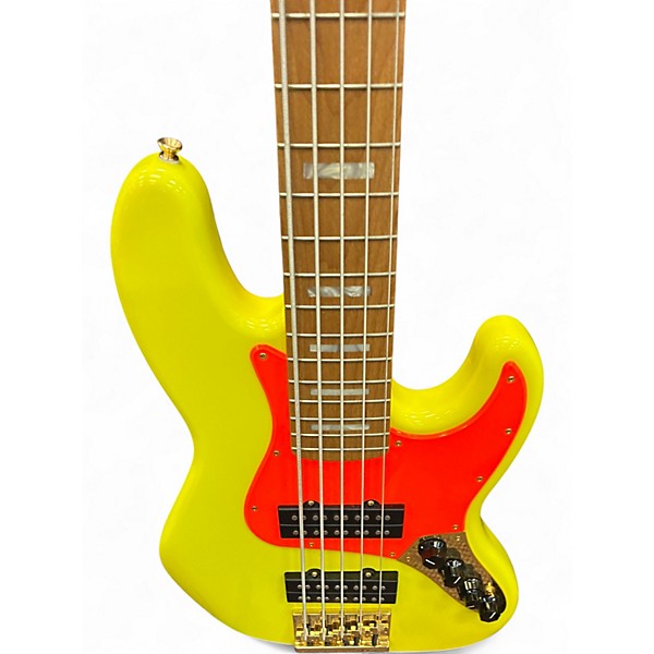 Used Fender MONO NEON JAZZ BASS Yellow Electric Bass Guitar
