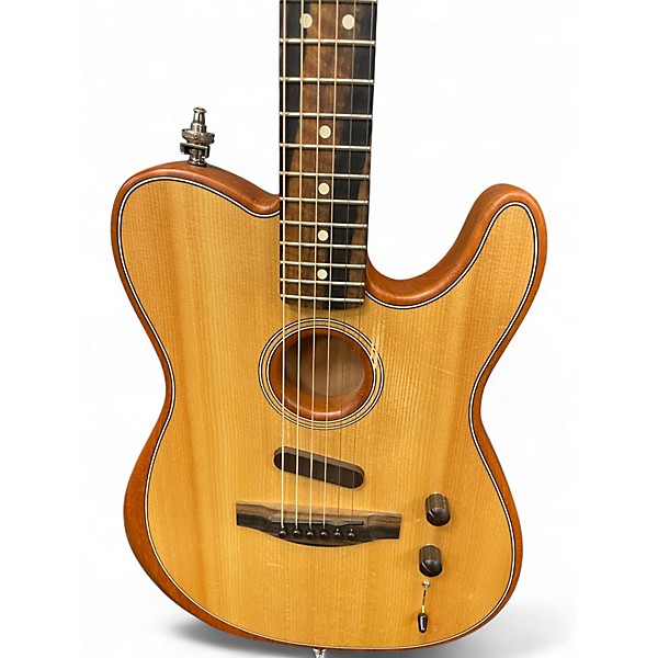 Used Fender American Acoustasonic Telecaster Natural Acoustic Electric Guitar