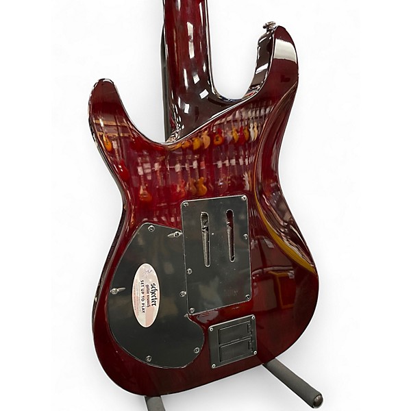 Used Schecter Guitar Research Hellraiser C7 Floyd Rose Sustaniac Black Cherry Solid Body Electric Guitar