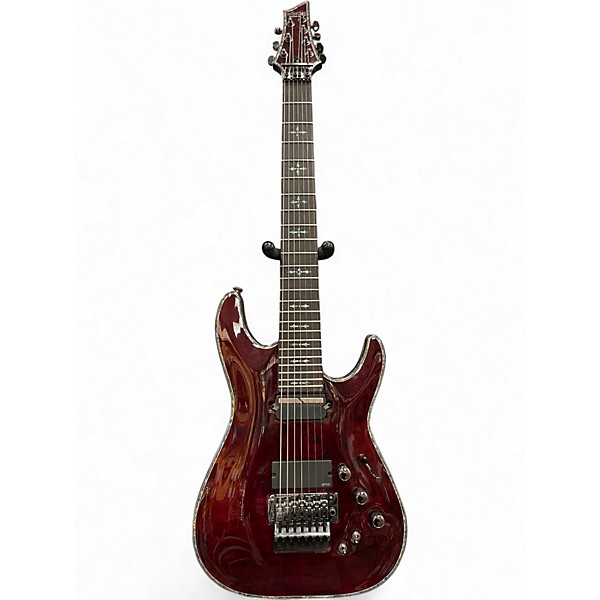 Used Schecter Guitar Research Hellraiser C7 Floyd Rose Sustaniac Black Cherry Solid Body Electric Guitar