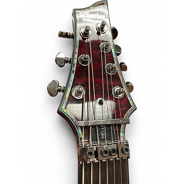 Used Schecter Guitar Research Hellraiser C7 Floyd Rose Sustaniac Black Cherry Solid Body Electric Guitar