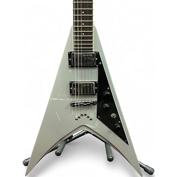 Used ESP LTD DV8R Dave Mustaine Signature Silver Solid Body Electric Guitar