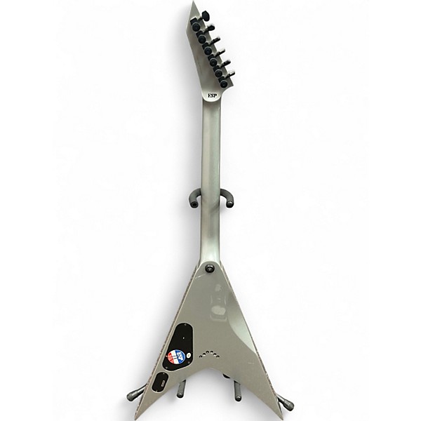 Used ESP LTD DV8R Dave Mustaine Signature Silver Solid Body Electric Guitar