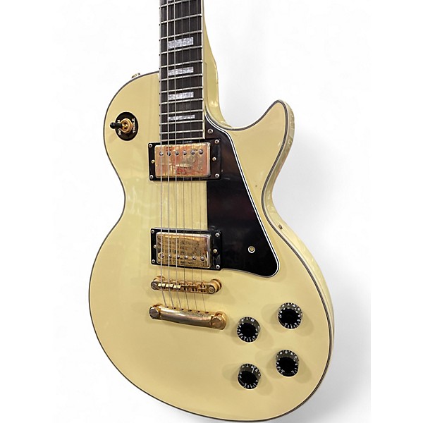 Used 2002 Epiphone Les Paul Custom Alpine White Solid Body Electric Guitar
