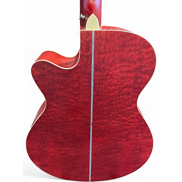 Used Morgan Monroe Quilted Ash Red Acoustic Guitar