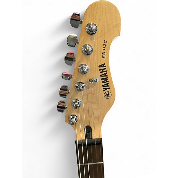 Used Yamaha EG112C Black and White Solid Body Electric Guitar