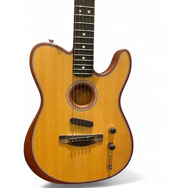 Used Fender American Acoustasonic Telecaster Natural Acoustic Electric Guitar