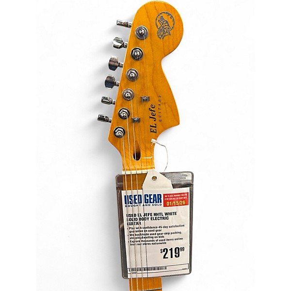 Used El Jefe HHTL White Solid Body Electric Guitar