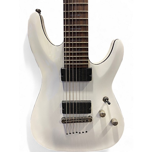 Used Schecter Guitar Research Demon 7 String Vintage White Solid Body Electric Guitar