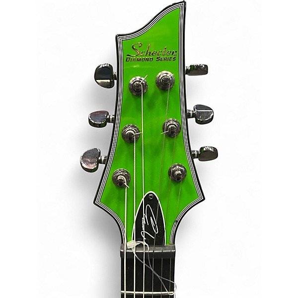 Used Schecter Guitar Research KENNY HICKEY SIGNATURE Neon Green Solid Body Electric Guitar