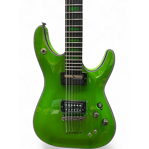 Used Schecter Guitar Research KENNY HICKEY SIGNATURE Neon Green Solid Body Electric Guitar