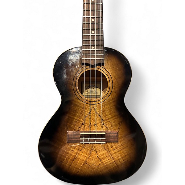 Used Lanikai Spalted Maple Tenor Black Burst Ukulele