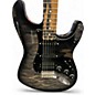 Used Fender American QMT Strat HSS Pale Moon Trans Black Trans Black Solid Body Electric Guitar