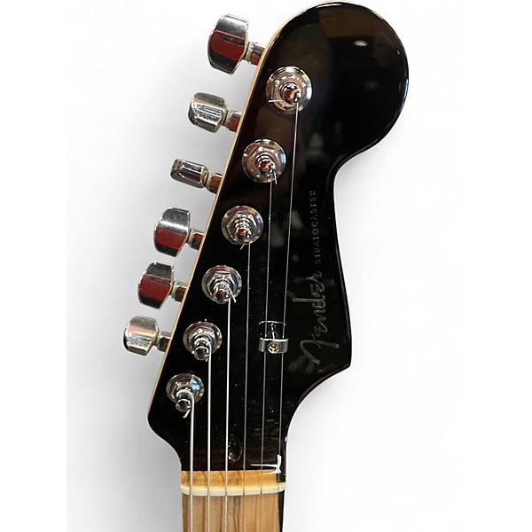 Used Fender American QMT Strat HSS Pale Moon Trans Black Trans Black Solid Body Electric Guitar