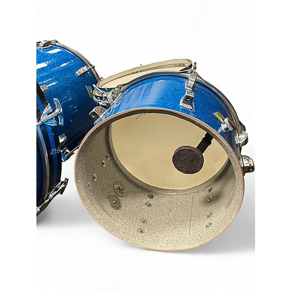 Vintage 1975 Ludwig 5 Piece Classic Blue Sparkle Drum Kit