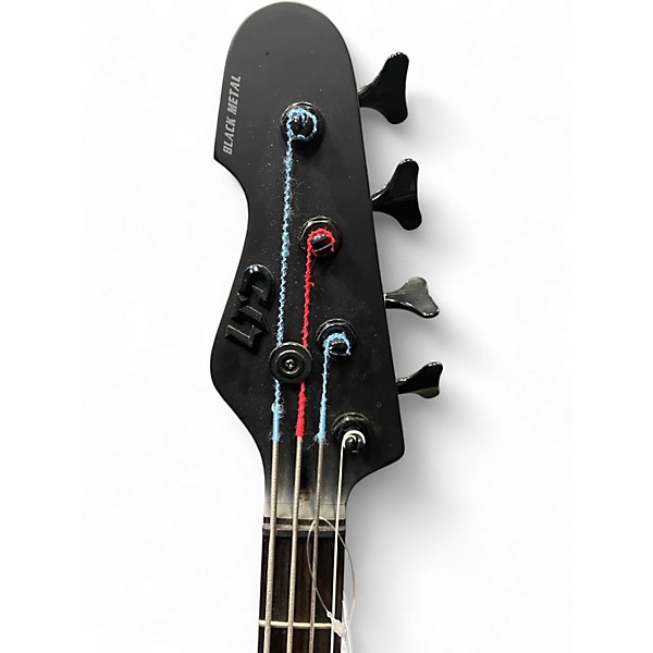 Used ESP LTD AP4 Black Metal MATTE BLACK Electric Bass Guitar