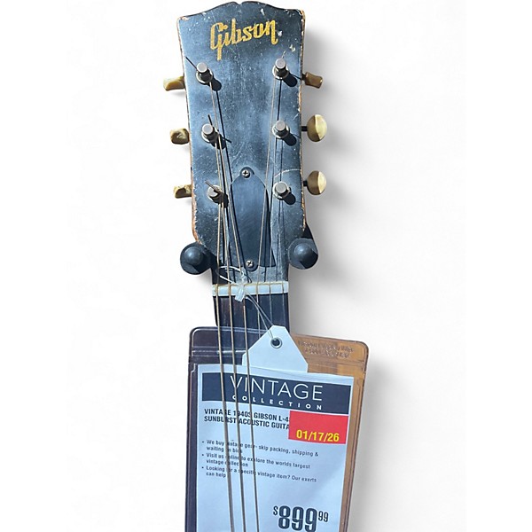 Vintage 1940s Gibson L-48 Sunburst Acoustic Guitar