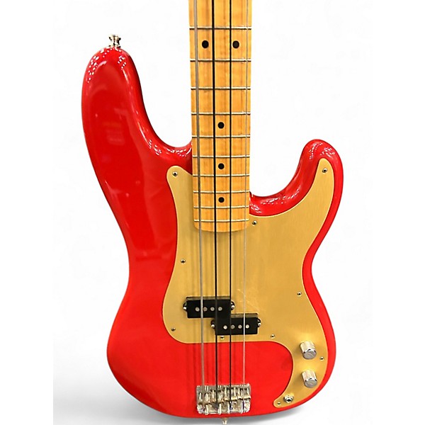 Used Fender Vintera 50s Precision Bass Fiesta Red Electric Bass Guitar