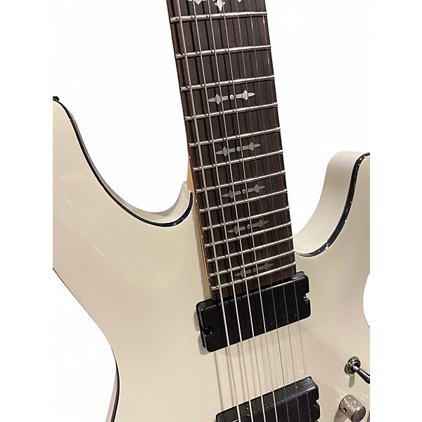 Used Schecter Guitar Research Demon 7 String Vintage White Solid Body Electric Guitar