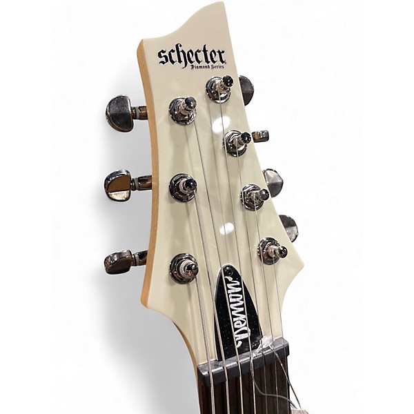 Used Schecter Guitar Research Demon 7 String Vintage White Solid Body Electric Guitar