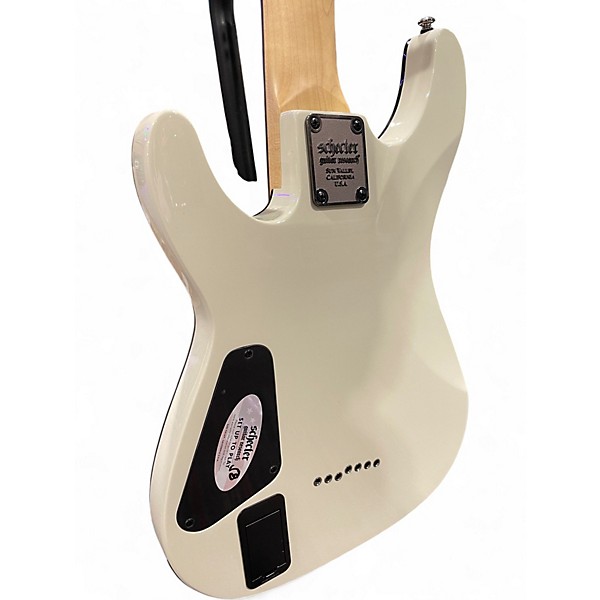 Used Schecter Guitar Research Demon 7 String Vintage White Solid Body Electric Guitar