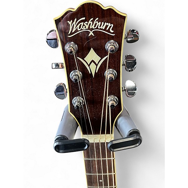 Used Washburn WD10SCE Left Handed Natural Acoustic Electric Guitar