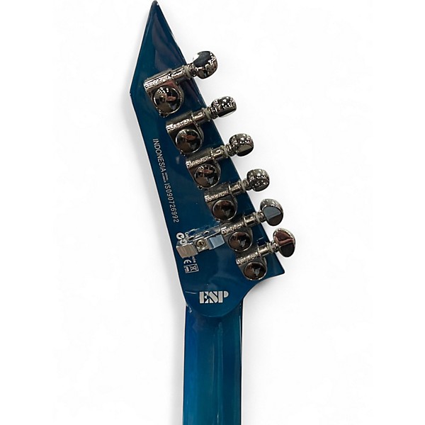 Used ESP LTD MH401QM Blue Solid Body Electric Guitar