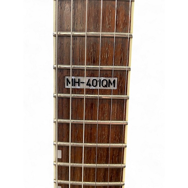 Used ESP LTD MH401QM Blue Solid Body Electric Guitar